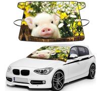 Rape flower pig Printed Car Windshield Cover for Ice and Snow, Durable Windshield Snow Cover, Sun Protection, Universal Fit 69x42.5''