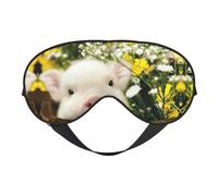 Rape Flower Pig Sleep Eye Mask Comfortable Eyes Hade for Sleeping,Light Blocking Sleep Mask with Adjustable Strap