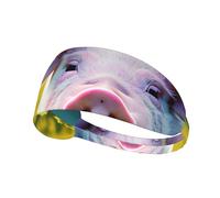 Rape Flower Pig Sports Headband For Men Women Tennis Sweat Band For Workout Sports Headbands Elastic For Running