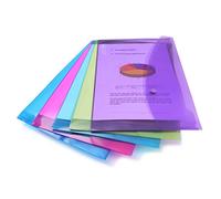 Rapesco 0688 Popper Wallets, A4+ / Foolscap, Assorted Transparent Colours, Pack of 5