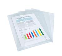 Rapesco 0695 Popper Wallets, A4+ / Foolscap, Clear Transparent, Pack of 5