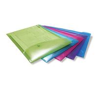 Rapesco 0698 Portrait Popper Wallet, A4+, Bright Transparent Colours, Pack of 5