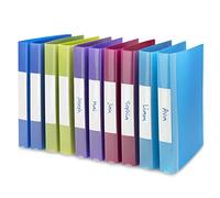 Rapesco 0716 2-Ring Binder, 35 mm Spine, A4, Assorted Colours, Pack of 10