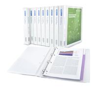 Rapesco 0717 4-Ring Presentation Ring Binder, 35 mm Spine, A4, Clear Transparent, Pack of 10