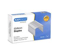 Rapesco 0749 53/6 mm Galvanised Staples, Box of 5000