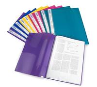 Rapesco 0919 A4 Project Presentation Display Book, 20 Pockets, Assorted Bright Colours, Pack of 10