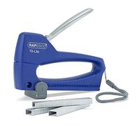 Rapesco 0955 Germ-Savvy Antibacterial, T8-Lite Staple Tacker with 300 13/6mm Staples, Blue/Chrome