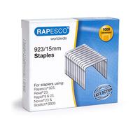 Rapesco 1239 923/15mm Galvanised Staples, Type 23, Box of 1000
