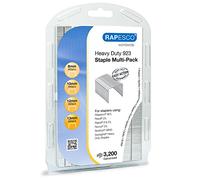 Rapesco 1246 Assorted Galvanised Heavy Duty Type 923 Staples, Pack of 3200 | 3200 Staples Type 923 (800 x 8 mm, 800 x 10 mm, 800 x 12 mm, 800 x 13 mm)