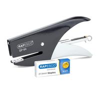Rapesco 1267 SP-64 Stapling Plier and 1000 Type 21/4mm Staples, 12 Sheet Capacity, Black