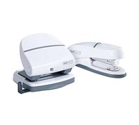 Rapesco 1275 P20 Shimma Stapler and Hole Punch Set, White