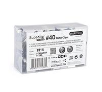 Rapesco 1315 Supaclip 40 Bulk Pack of Stainless Steel Refill Clips, Pack of 350