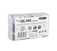Rapesco 1316 Supaclip 60 Bulk Pack Stainless Steel Refill Clips, Pack of 250