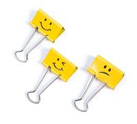 Rapesco 1351 19 mm Fun Foldback Clips, Bright Yellow, Pack of 20