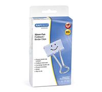 Rapesco 1353 32 mm Fun Foldback Clips, Powder Blue, Pack of 20