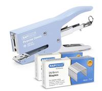 Rapesco 1355A Porpoise Classic Stapling Plier with 10,000 Type 26/8mm Staples, 45 Sheet Capacity, Powder Blue