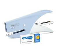 Rapesco 1376 SP-64 Stapling Plier and 1000 Type 21/4mm Staples, 12 Sheet Capacity, Powder Blue