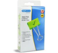 Rapesco 1421 19 mm Tick Foldback Binder Clips, Green, Pack of 80
