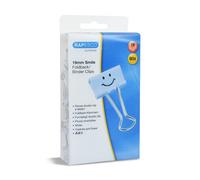 Rapesco 1424 19 mm Smiles Foldback Clips, Powder Blue, Pack of 80