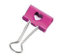 Rapesco 1426 32 mm Heart Foldback Clips, Hot Pink, Pack of 20