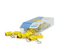 Rapesco 1427 25 mm Smiles Foldback Clips, Bright Yellow, Pack of 35