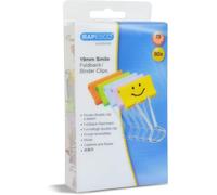Rapesco 1428 19mm Smile Foldback Clips, Assorted Colours, Pack of 80