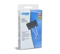 Rapesco 1429 19 mm Foldback Clips, Black, Pack of 80