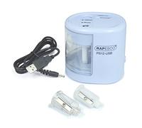 Rapesco 1447 PS12-USB Automatic/Electric Pencil Sharpener with USB or Battery (not Included) Charging, Power Blue