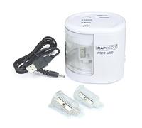 Rapesco 1448 PS12-USB Automatic/Electric Pencil Sharpener with USB or Battery (not Included) Charging, White