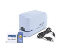Rapesco 1452 626EL Automatic USB/Battery Stapler with 1000 26/6mm Staples, 15 Sheet Capacity, Powder Blue