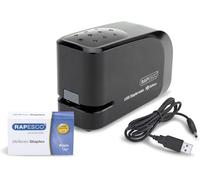 Rapesco 1454 626EL Automatic USB/Battery Stapler with 1000 26/6mm Staples, 15 Sheet Capacity, Black