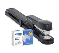 Rapesco 1464 Germ-Savvy Antibacterial, Marlin Long Arm Stapler & 5000 x 26/6 mm Staples, Black