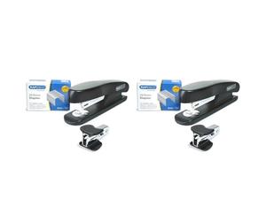 Rapesco 1472 Germ-Savvy Antibacterial, Sting Ray Stapler with R4 Staple Remover & 5000 x 26/6 mm Staples, Black, Bundle (Pack of 2)