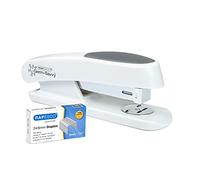 Rapesco 1483 ECO Sting Ray Stapler and 1000 Staples, 20 Sheet Capacity | Germ-Savvy Antibacterial Protection, Includes 1000 24/6mm Staples, Soft White