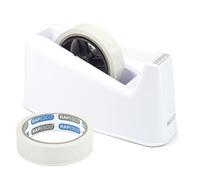 Rapesco 1486 500 Heavy Duty Tape Dispenser with 2 Tape Rolls, White