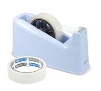Rapesco 1488 500 Heavy Duty Tape Dispenser with 2 Tape Rolls, Powder Blue