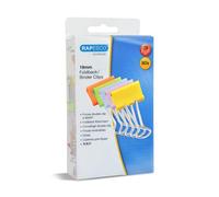 Rapesco 1492 19 mm Foldback Clips, Assorted Bright Colours, Pack of 80
