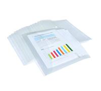 Rapesco 1496 Popper Wallets, A4+ / Foolscap, Clear Transparent, Pack of 20
