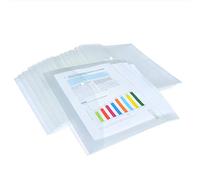 Rapesco 1497 Popper Wallets, A4+ / Foolscap, Clear Transparent, Pack of 50