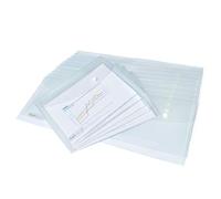 Rapesco 1500 Popper Wallets, A5, Clear Transparent, Pack of 25