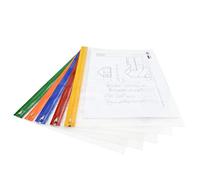 Rapesco 1507 Zippi File with Metal Zip, A3, Transparent with Assorted Coloured Strips, Pack of 5