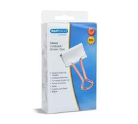 Rapesco 1508 19 mm Foldback Clips, White with Rose Gold Handles, Pack of 80