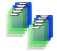 Rapesco 1519 Business Pack: 10 Frosted Transparent Clipboards, A4+, Assorted Colours
