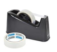 Rapesco 1540 500 Heavy Duty Tape Dispenser with 2 Tape Rolls, Black
