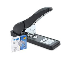 Rapesco 1550 ECO HD-140 Heavy-Duty Stapler with 1000 Staples, Black | 140 Sheet Capacity, Includes 1000 Type 923 / 12mm Staples