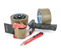 Rapesco 1556 Germ-Savvy Antibacterial 960 Packing Tape Dispenser with 2 Brown Packing Tapes