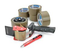Rapesco 1581 Germ-Savvy Antibacterial 960 Packing Tape Dispenser with 5 Brown Packing Tapes