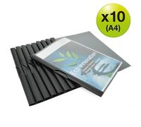 Rapesco 1595 ECO Clip Report Folder, A4, Black, Pack of 10