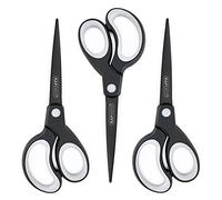 Rapesco 1597 Titanium Lightweight Soft Grip Paper Scissors, Black and Light Grey, Set of 3