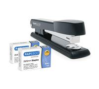 Rapesco 1602 Marlin Stapler and 2000 26/6 mm Staples, Black | 25 Sheet Capacity, Germ-Savvy Antibacterial Protection